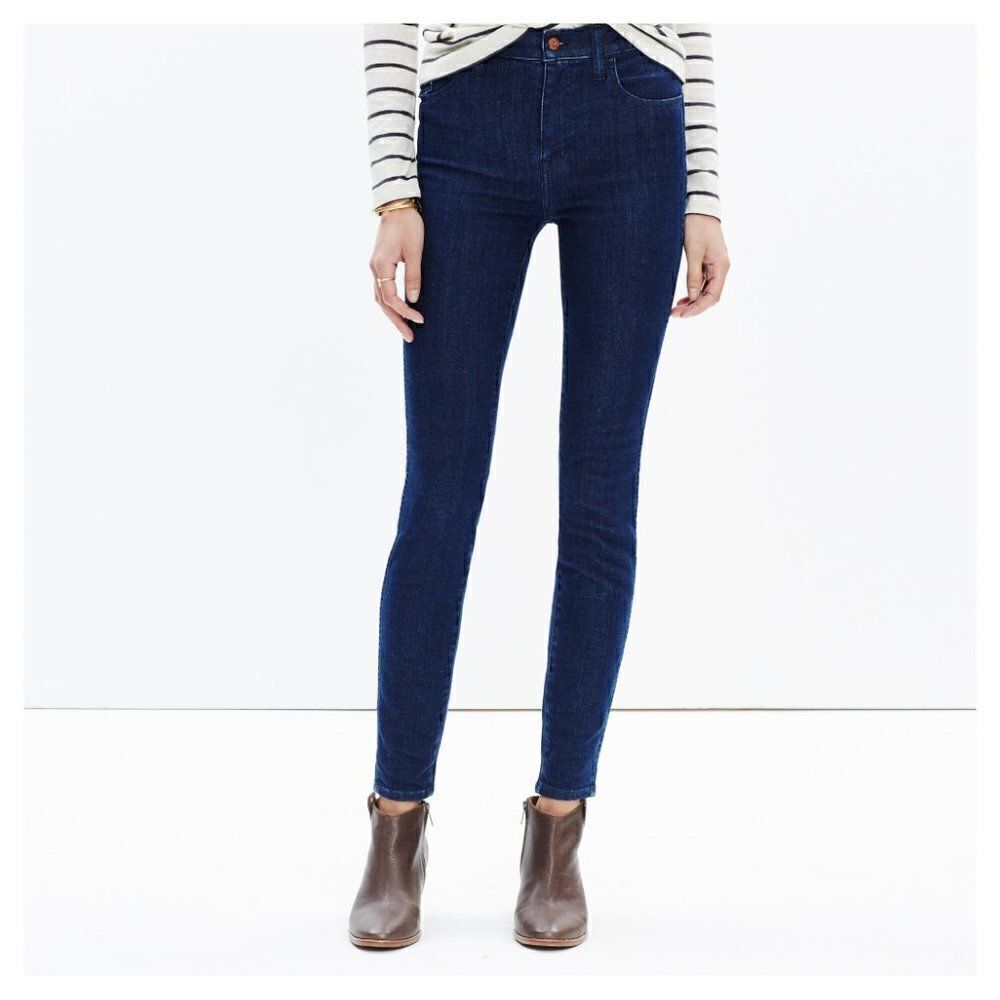 MADEWELL 10" High Riser Skinny Skinny Lydia Dark Wash Stretch Denim Jeans 25